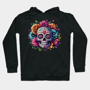 Sugar Skull Art - Flower Skull Fiesta Hoodie